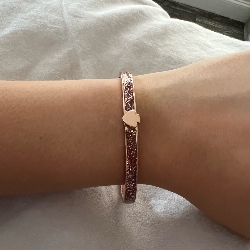 Kate Spade rose glitter bracelet with spade clasp